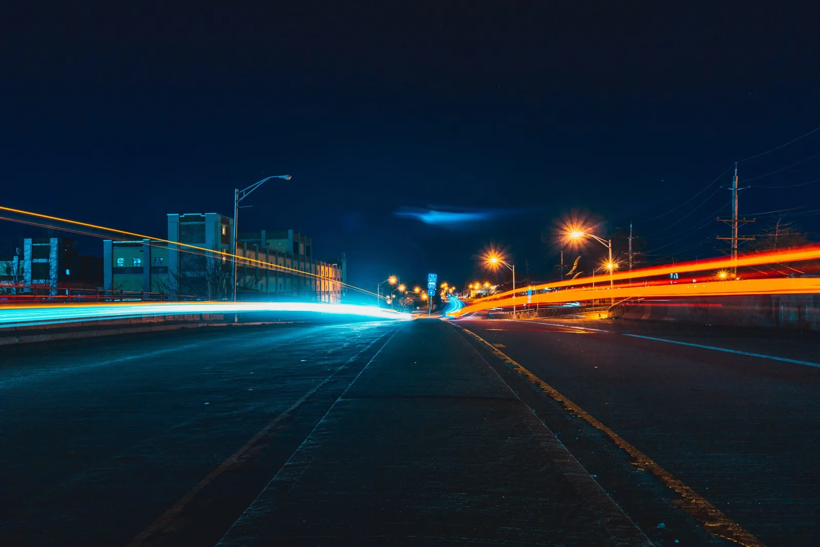 A fast-moving city scene illustrating website speed
